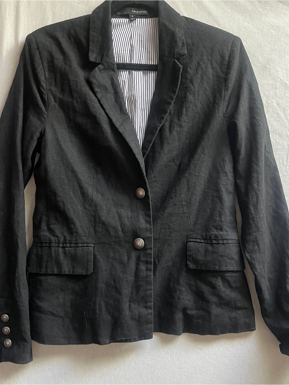 Harve Benard Women's Linen Blend Blazer Classic Tailored Jacket 6